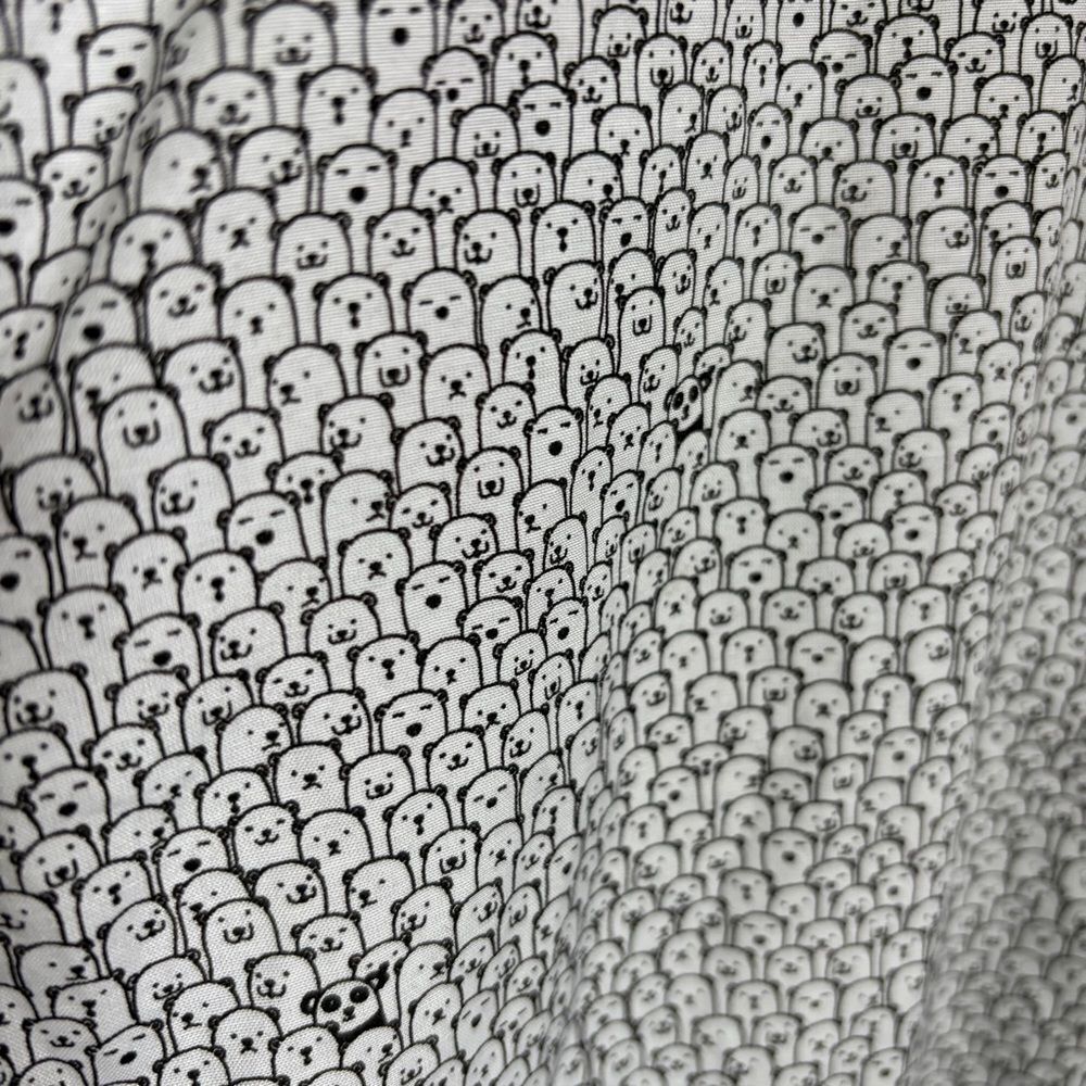 WESTZEROONE Black & White Panda Polar Bear Print Casual Button Down Shirt mens L